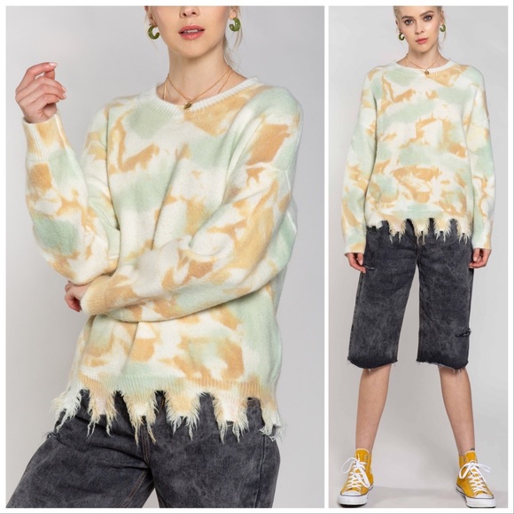 Time Flies Generation Hand Dip Distressed Sweater - Picture 9 of 11